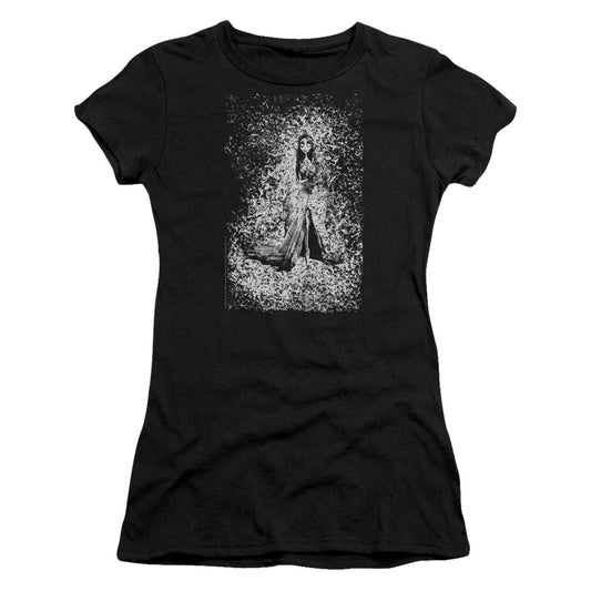 Corpse Bride Bird Dissolve Junior Sheer Cap Sleeve Womens T Shirt Black