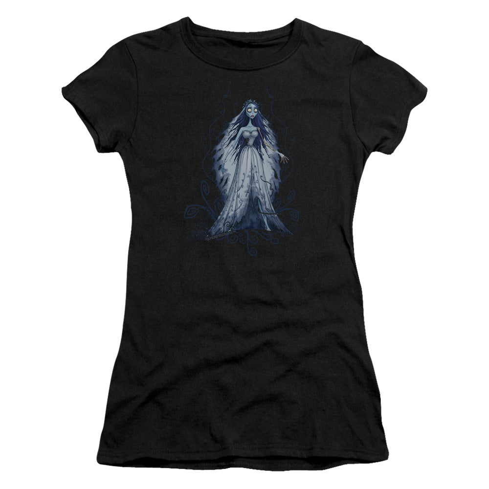 Corpse Bride Vines Junior Sheer Cap Sleeve Womens T Shirt Black