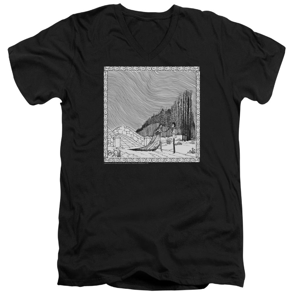 Corpse Bride My Darling Mens Slim Fit V-Neck T Shirt Black
