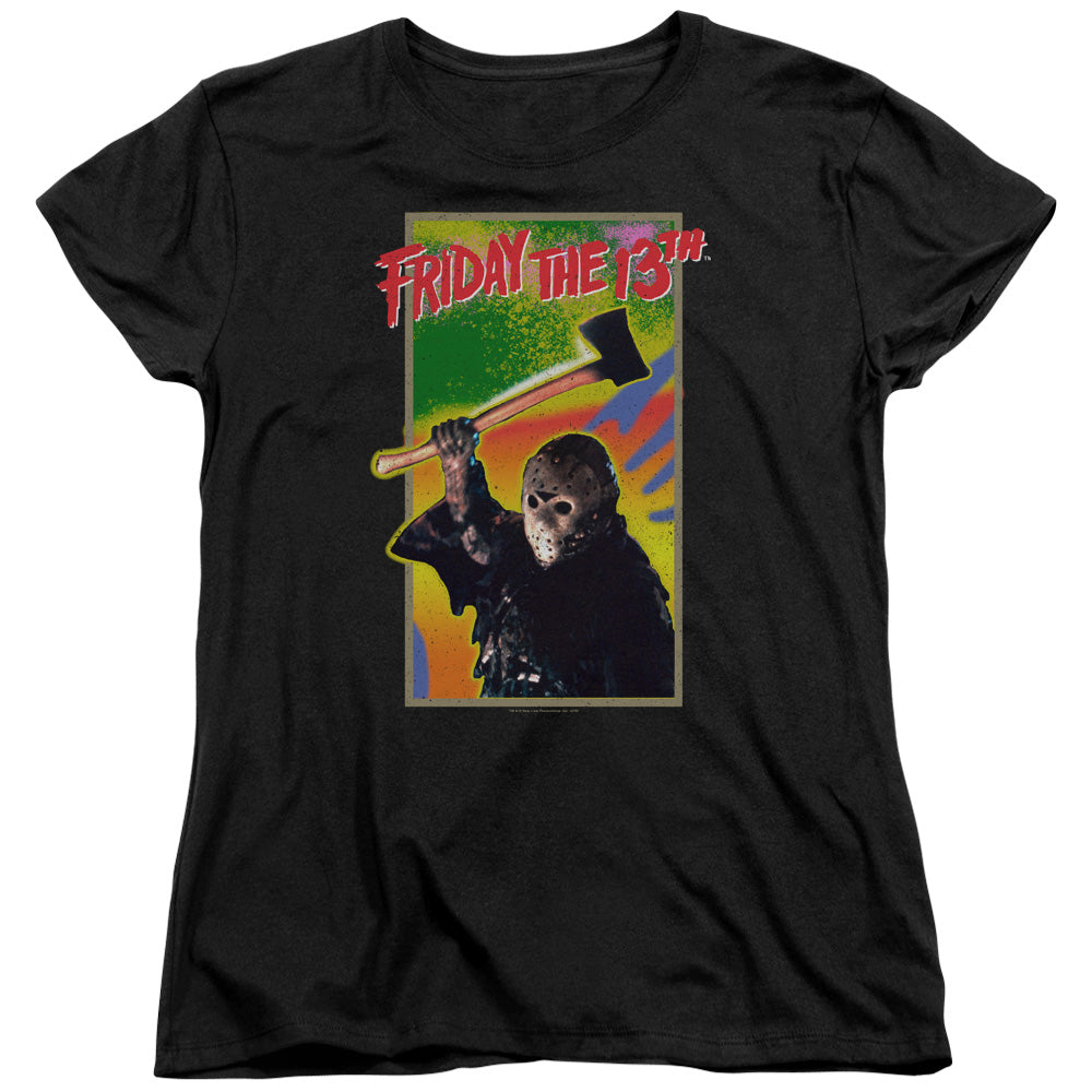 Friday The 13th Retro Game Womens T Shirt Black