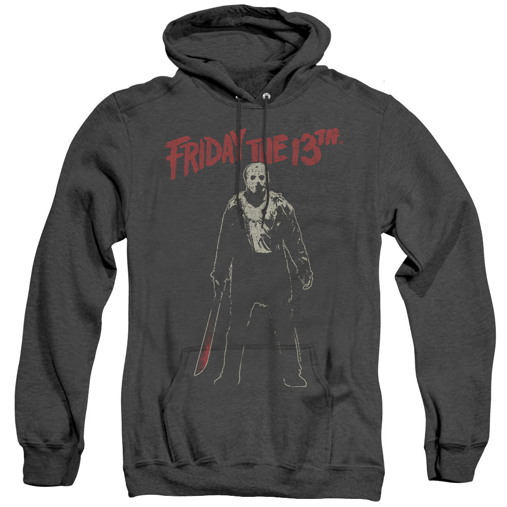 Friday The 13Th Chchch Ahahah Mens Heather Hoodie Black Officially Licensed