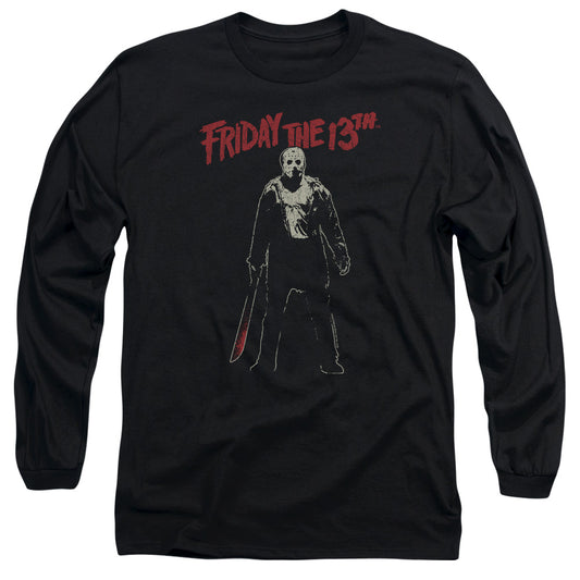 Friday The 13th Chchch Ahahah Mens Long Sleeve Shirt Black