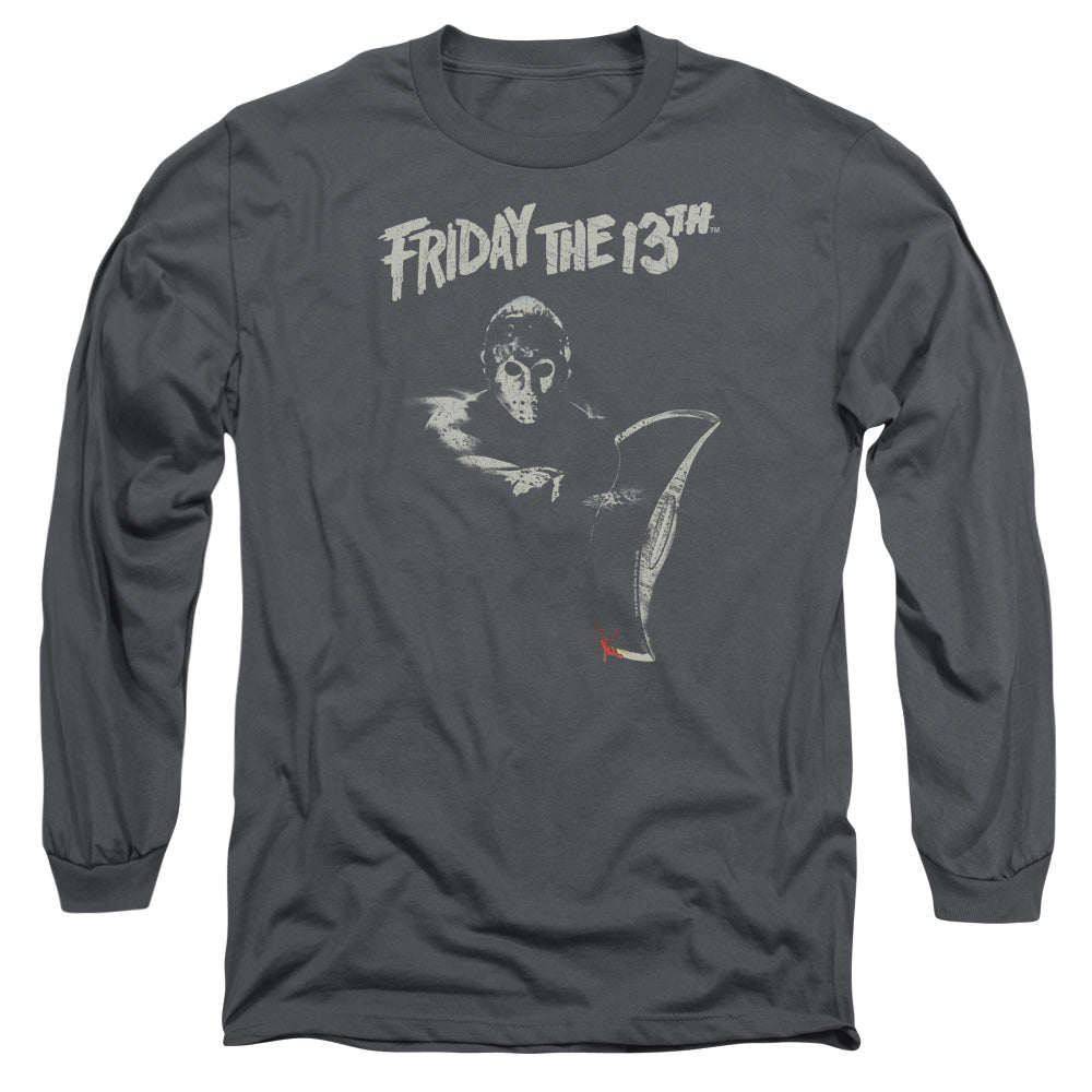 Friday The 13th Ax Mens Long Sleeve Shirt Charcoal