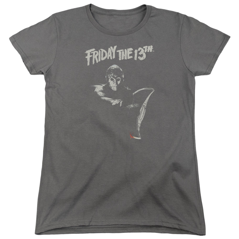 Friday The 13th Ax Womens T Shirt Charcoal