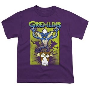 Gremlins Be Afraid Kids Youth T Shirt Purple