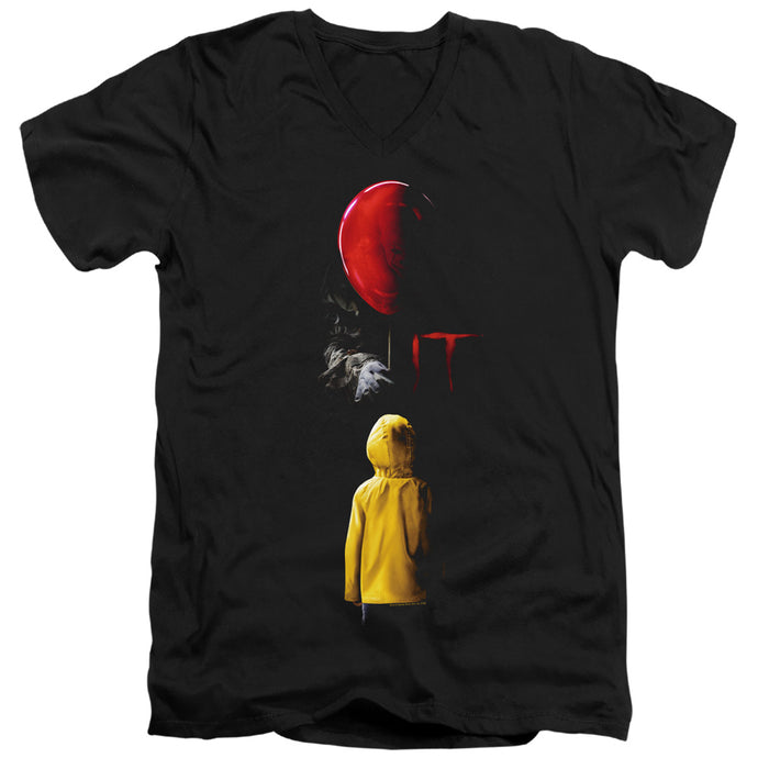 IT Red Balloon Mens Slim Fit V-Neck T Shirt Black