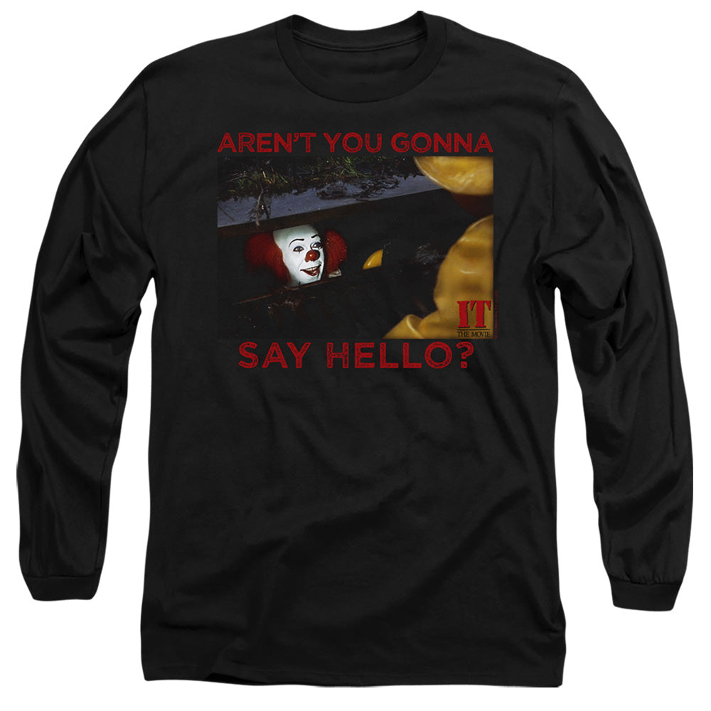 IT 1990 Hello Mens Long Sleeve Shirt Black