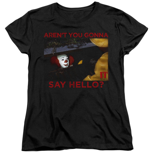 IT 1990 Hello Womens T Shirt Black