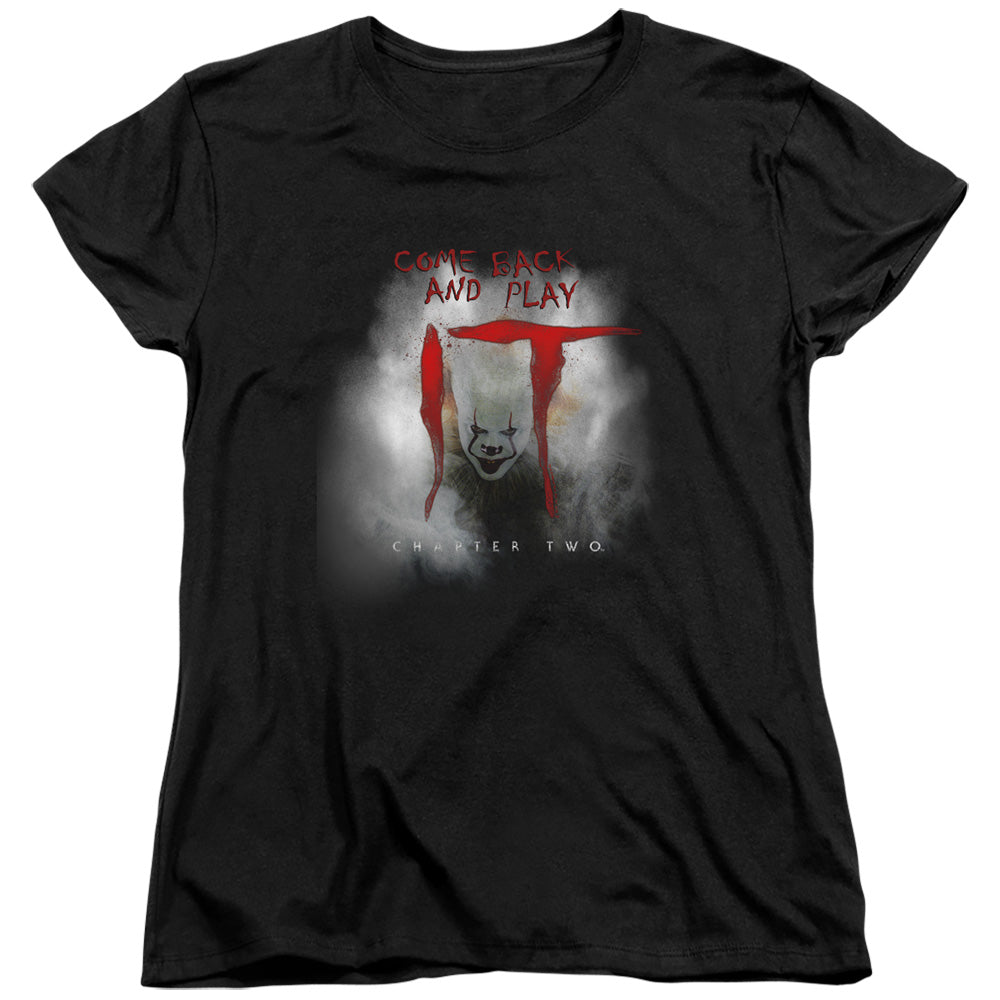 IT 2 Come Back And Play Womens T Shirt Black