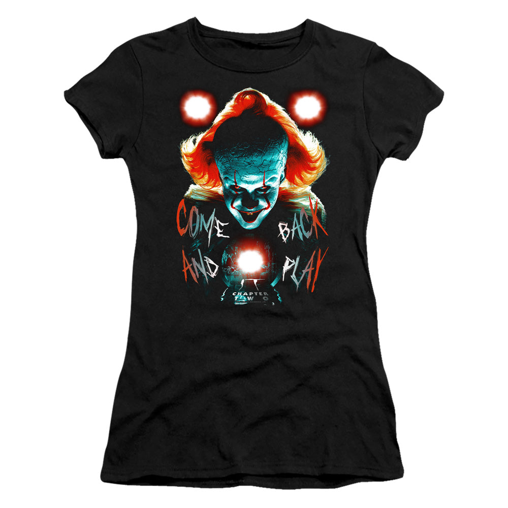 IT Dead Lights Junior Sheer Cap Sleeve Womens T Shirt Black