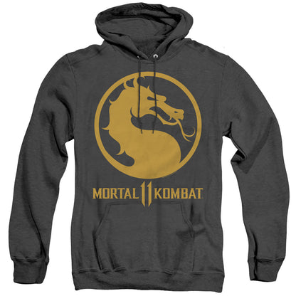 Mortal Kombat 11 Dragon Logo Mens Heather Hoodie Black