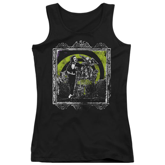 Beetlejuice Here Lies Womens Tank Top Shirt Black