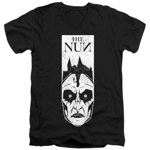 The Nun Gaze Mens Slim Fit V-Neck T Shirt Black