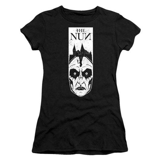 The Nun Gaze Junior Sheer Cap Sleeve Womens T Shirt Black