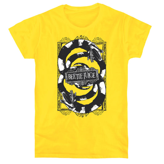 Beetlejuice We Got Worms Womens T Shirt Yellow