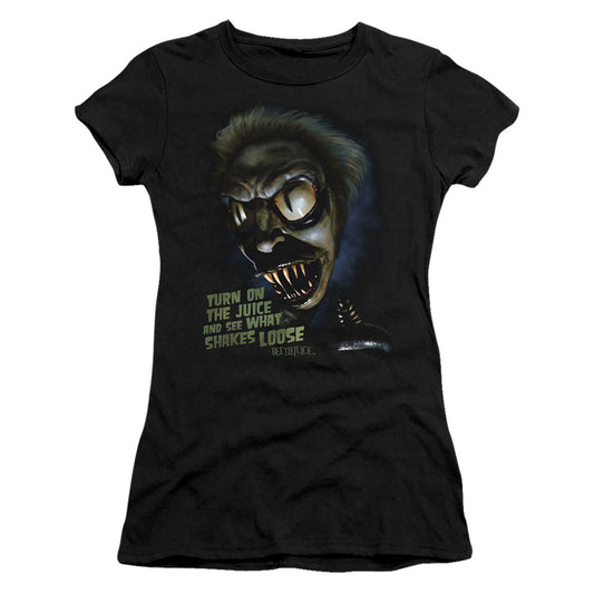 Beetlejuice Chucks Daughter Junior Sheer Cap Sleeve Womens T Shirt Black