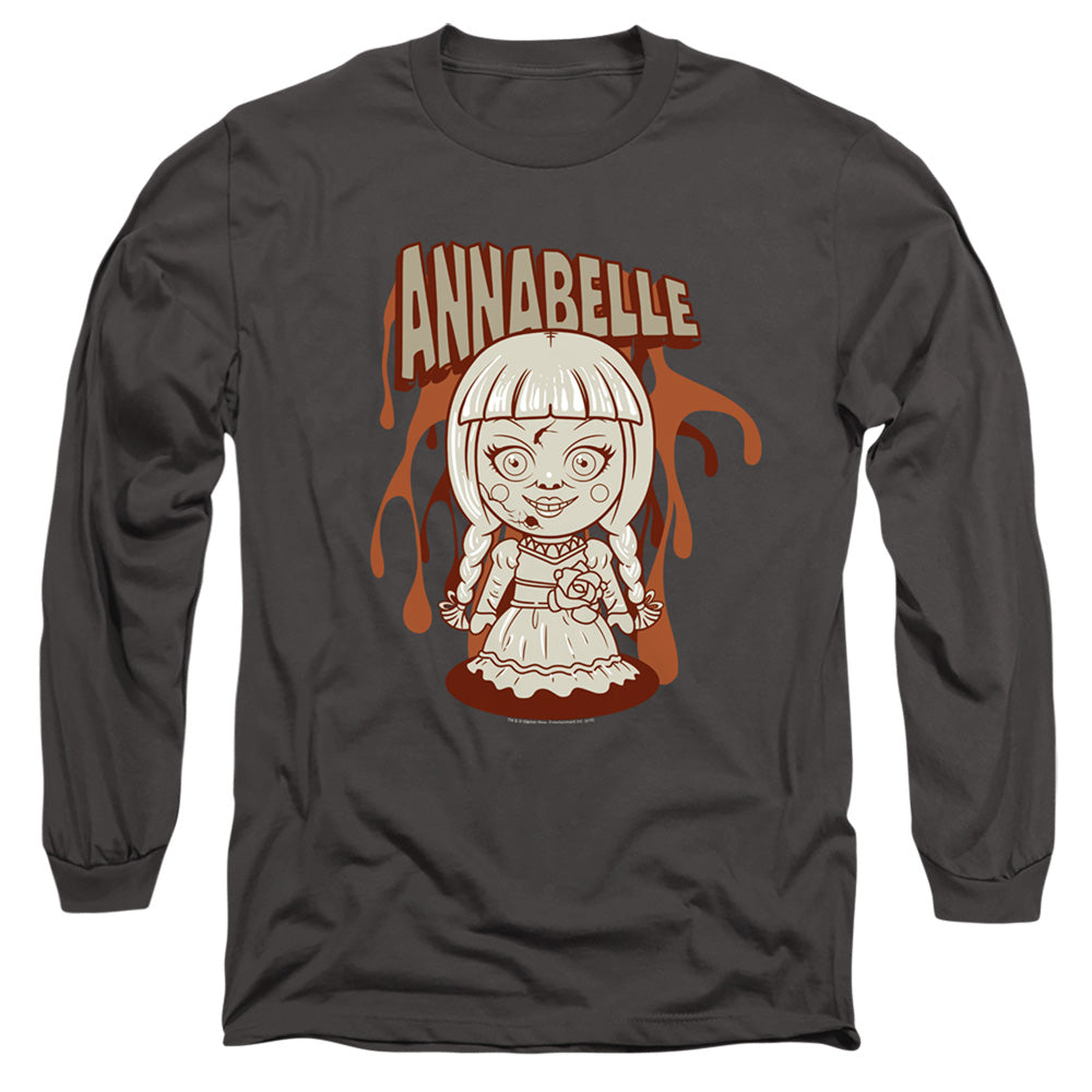 Annabelle Annabelle Illustration Mens Long Sleeve Shirt Charcoal