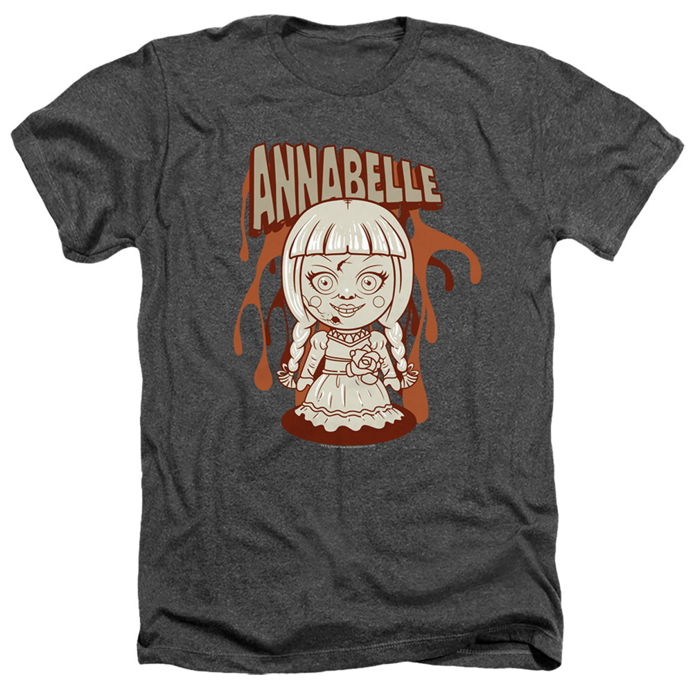 Annabelle Annabelle Illustration Heather Mens T Shirt Charcoal