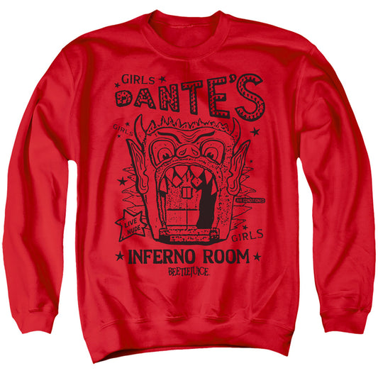 Beetlejuice Dantes Inferno Room Mens Crewneck Sweatshirt Red