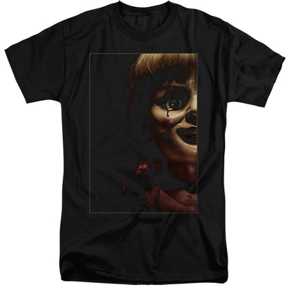 Annabelle Doll Tear Mens Tall T Shirt Black