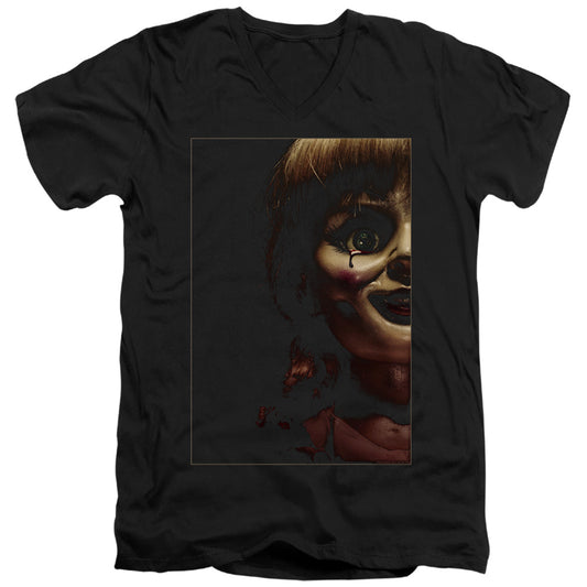 Annabelle Doll Tear Mens Slim Fit V-Neck T Shirt Black