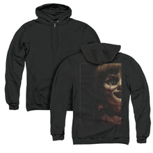 Load image into Gallery viewer, Annabelle Doll Tear Back Print Zipper Mens Hoodie Black