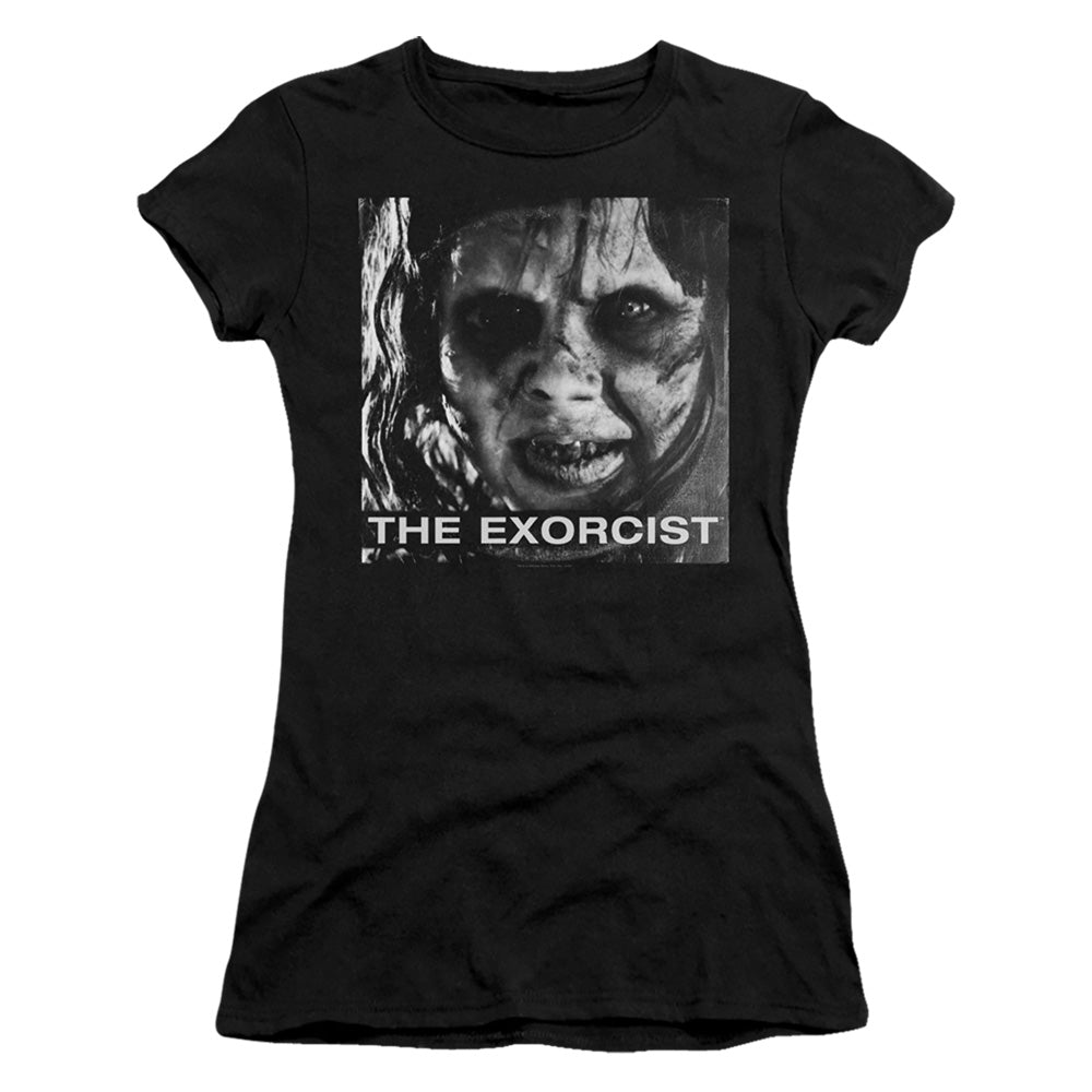 The Exorcist Regan Approach Junior Sheer Cap Sleeve Womens T Shirt Black