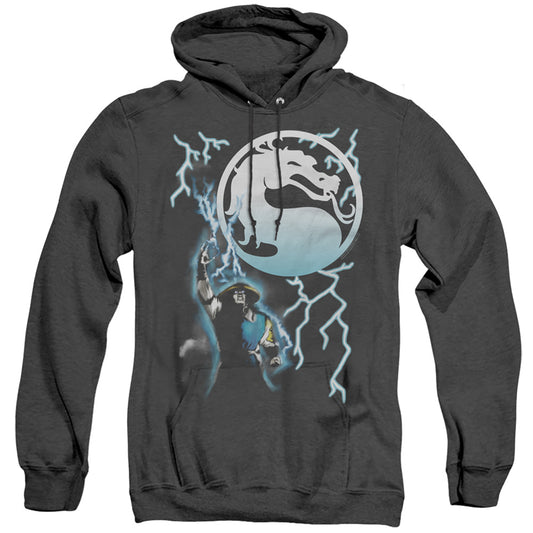 Mortal Kombat Klassic Raiden Mens Heather Hoodie Black