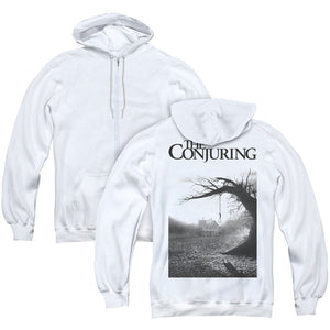The Conjuring Poster Back Print Zipper Mens Hoodie White