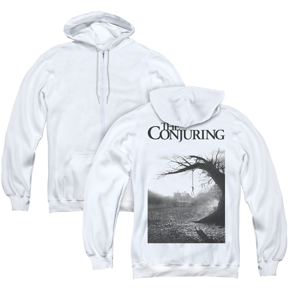 The Conjuring Poster Back Print Zipper Mens Hoodie White