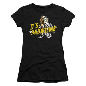 Beetlejuice Showtime Junior Sheer Cap Sleeve Womens T Shirt Black