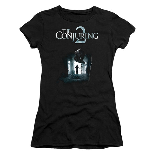 The Conjuring 2 Poster Junior Sheer Cap Sleeve Womens T Shirt Black