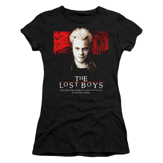 The Lost Boys Be One Of Us Junior Sheer Cap Sleeve Womens T Shirt Black