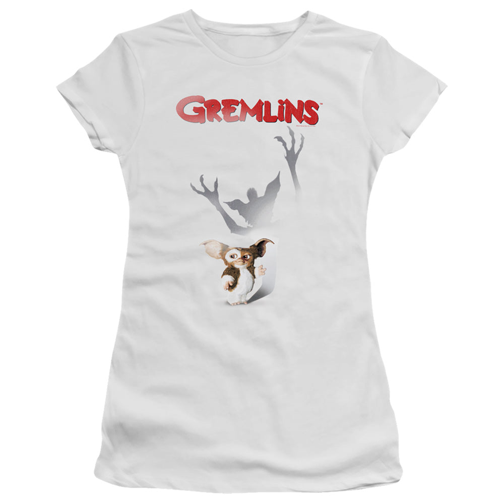 Gremlins Shadow Junior Sheer Cap Sleeve Womens T Shirt White