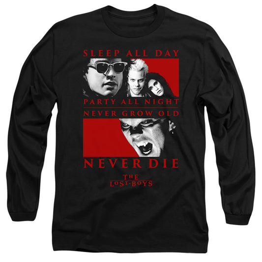 The Lost Boys Never Die Mens Long Sleeve Shirt Black
