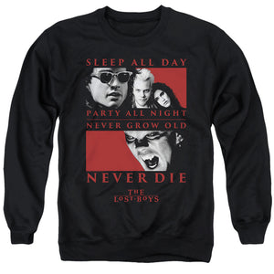 The Lost Boys Never Die Mens Crewneck Sweatshirt Black
