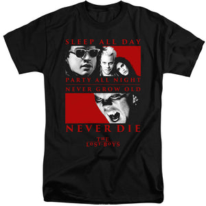 The Lost Boys Never Die Mens Tall T Shirt Black