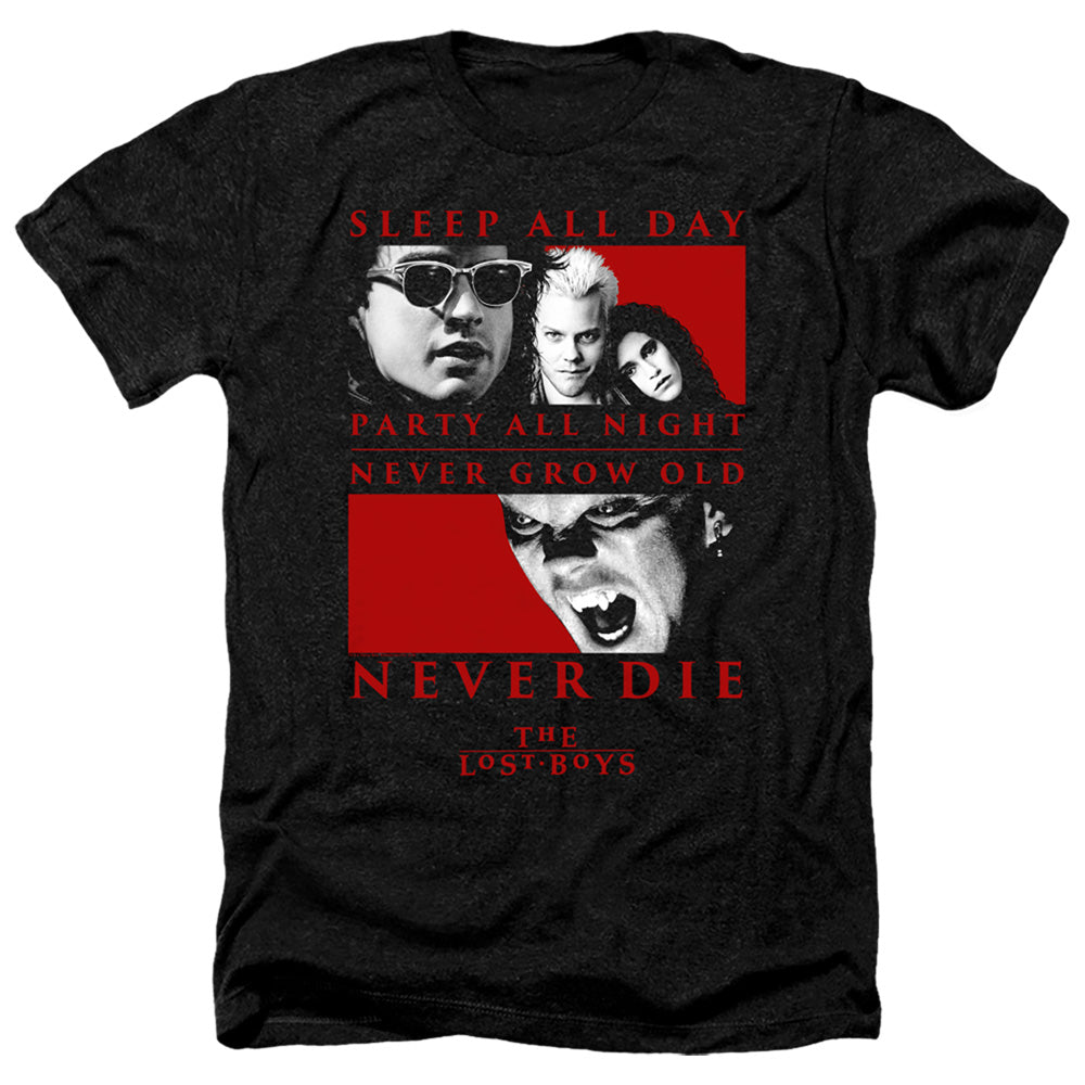 The Lost Boys Never Die Heather Mens T Shirt Black