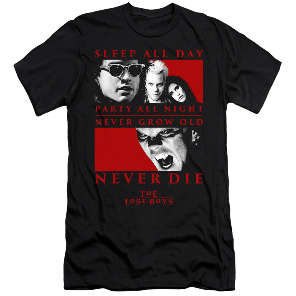 The Lost Boys Never Die Premium Bella Canvas Slim Fit Mens T Shirt Black