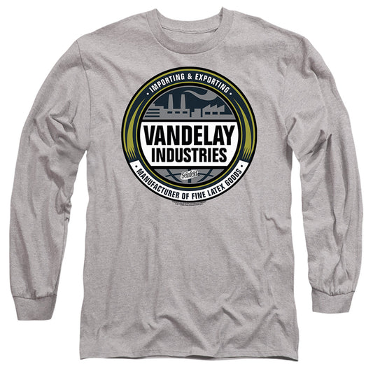 Seinfeld Vendelay Logo Mens Long Sleeve Shirt Athletic Heather Officially Licensed