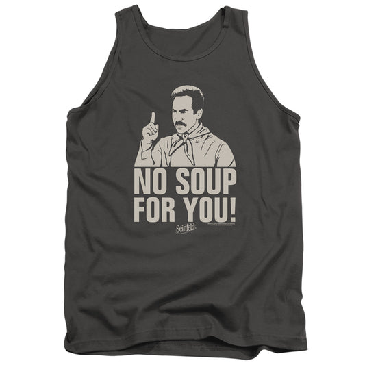 Seinfeld No Soup Mens Tank Top Shirt Charcoal