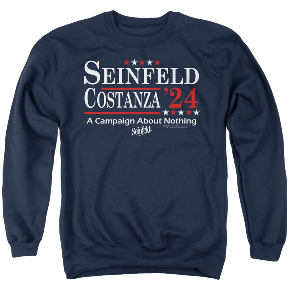 Seinfeld Election Tee Mens Crewneck Sweatshirt Navy Officially Licensed