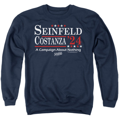 Seinfeld Election Tee Mens Crewneck Sweatshirt Navy Officially Licensed