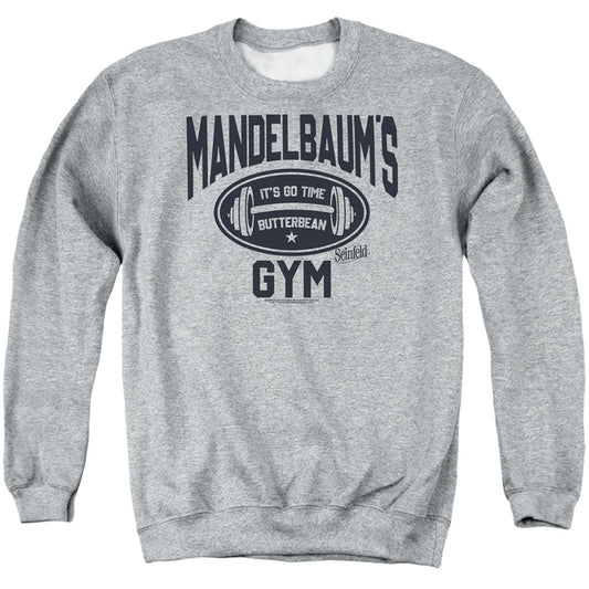 Seinfeld Madelbaum'S Gym Mens Crewneck Sweatshirt Athletic Heather Officially Licensed