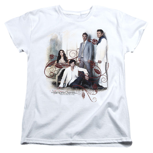 Vampire Diaries 3 + 1 Womens T Shirt White Officially Licensed