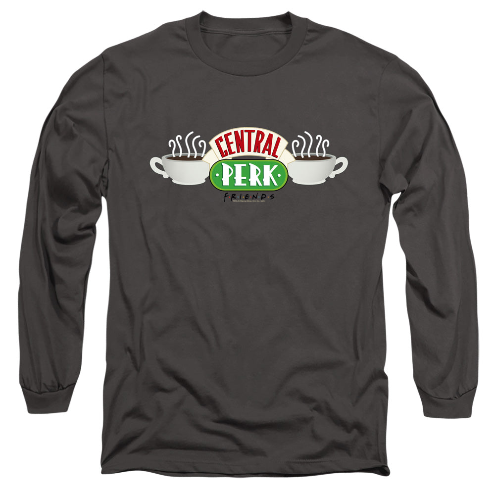 Friends Central Perk Logomens Long Sleeve Shirt Charcoal