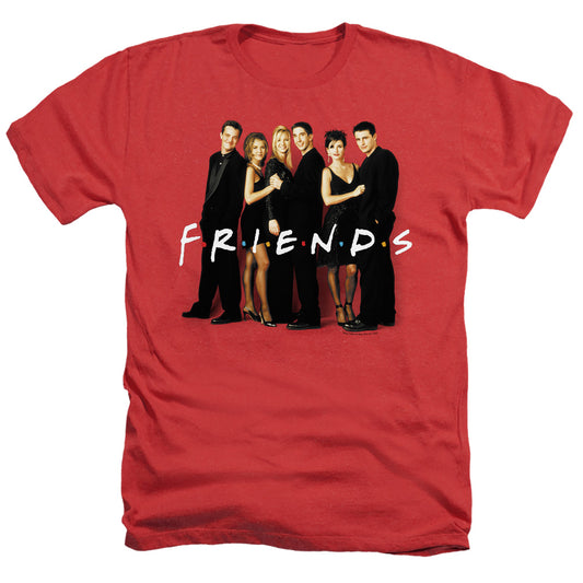 Friends Cast In Black Heather Mens T Shirt Red