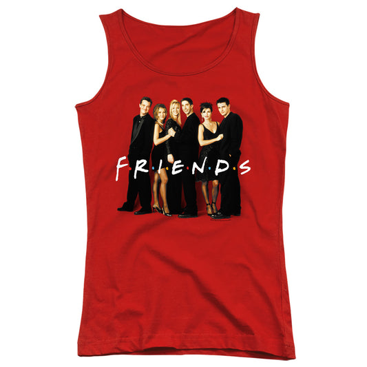 Friends Cast In Black Womens Tank Top Shirt Red