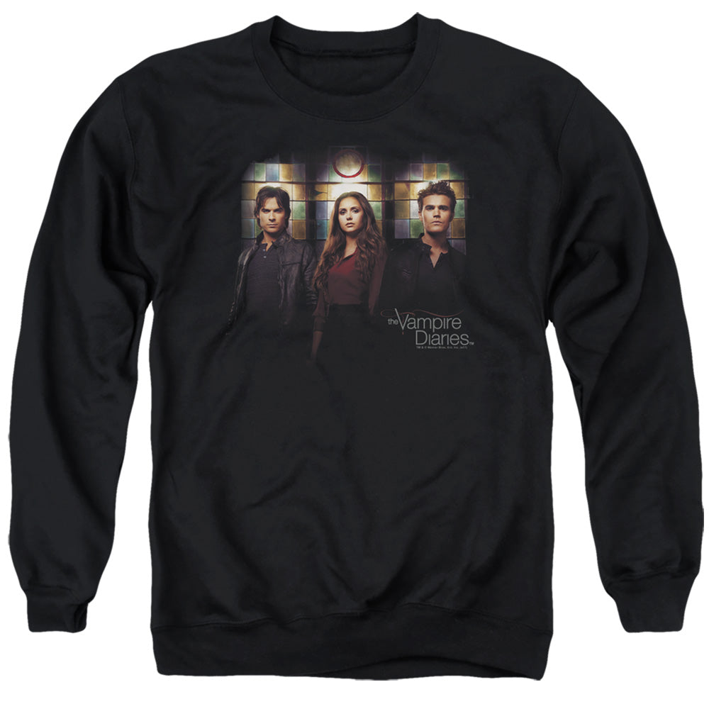 Vampire Diaries Stained Windows Mens Crewneck Sweatshirt Black