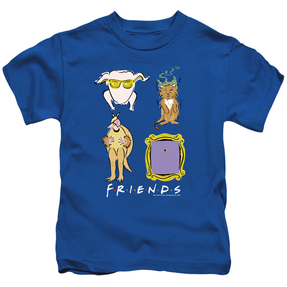 Friends Sybmols Juvenile Kids Youth T Shirt Royal Blue